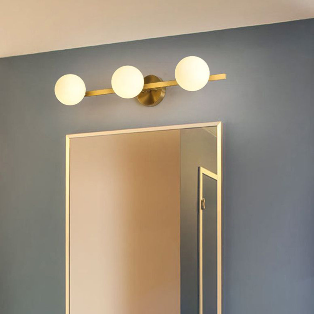 Freyza | Applique murale dorée en verre pour salle de bains – Miroir rétro pour meuble-lavabo de salle de bains