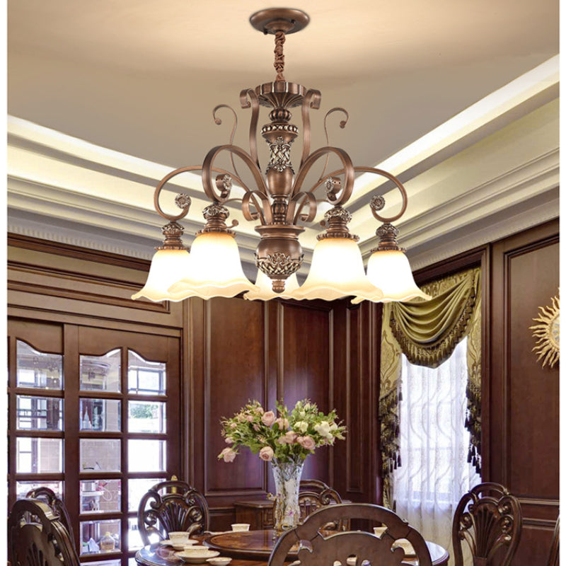Freyza | Arisha Retro Flower Glass Pendant Light – Retro Kitchen Dining Room
