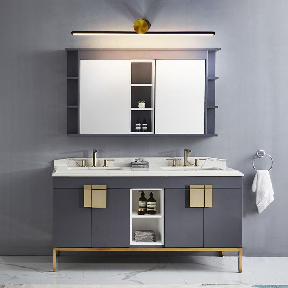 Freyza | Applique murale noire et blanche pour salle de bains – Miroir de salle de bains moderne
