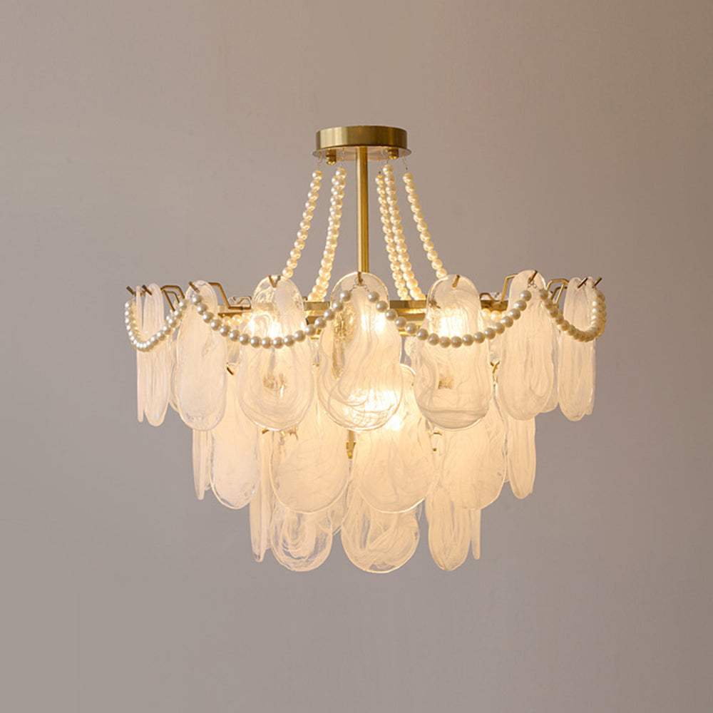 Freyza | Lustre en verre blanc – Salle à manger Salon