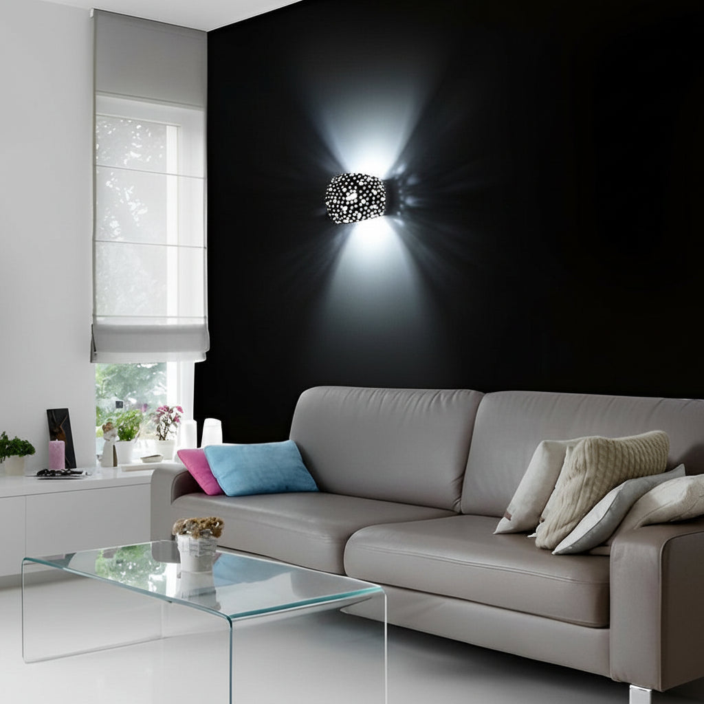 Freyza - Nordic Wall Sconce Round Hollow Gypsum White LED 15cm / 6in Paintable Up Down Light