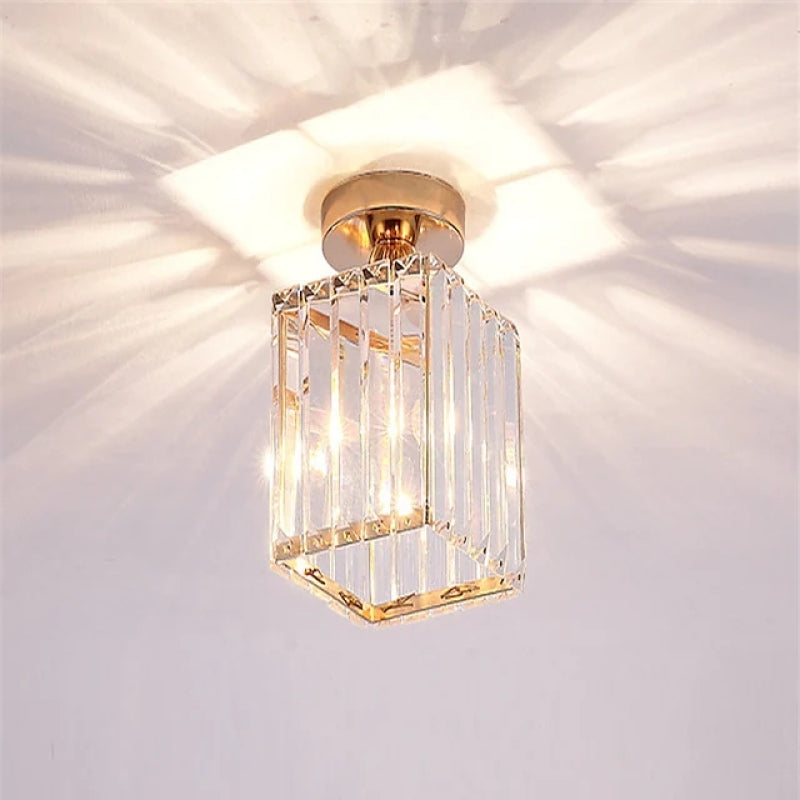 Freyza | Stonel Modern Metal Crystal Flush Mount Ceiling Light – Modern Bedroom Hallway Kitchen