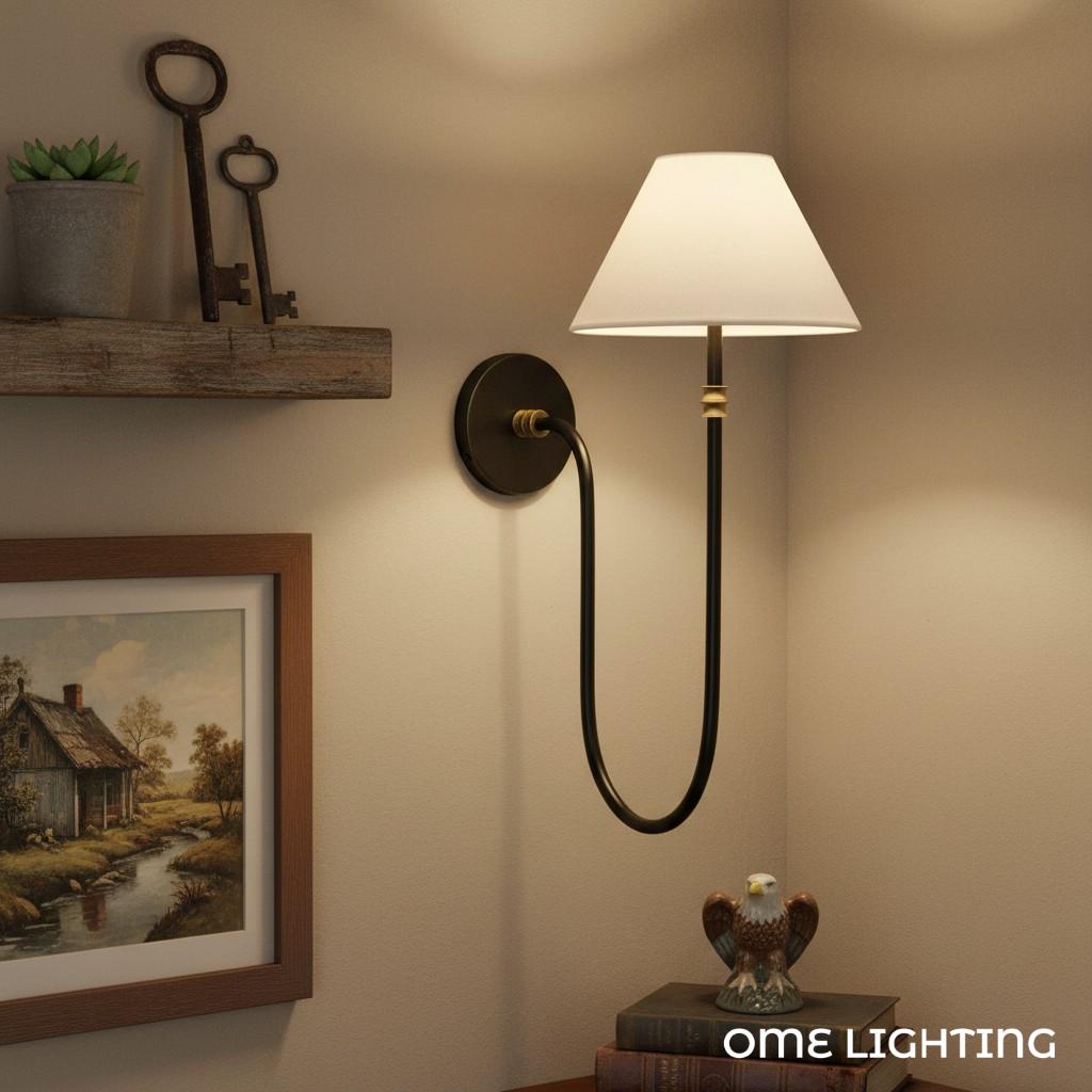 Freyza | 1-Light Fabric Wall Light – Bedroom Hallway