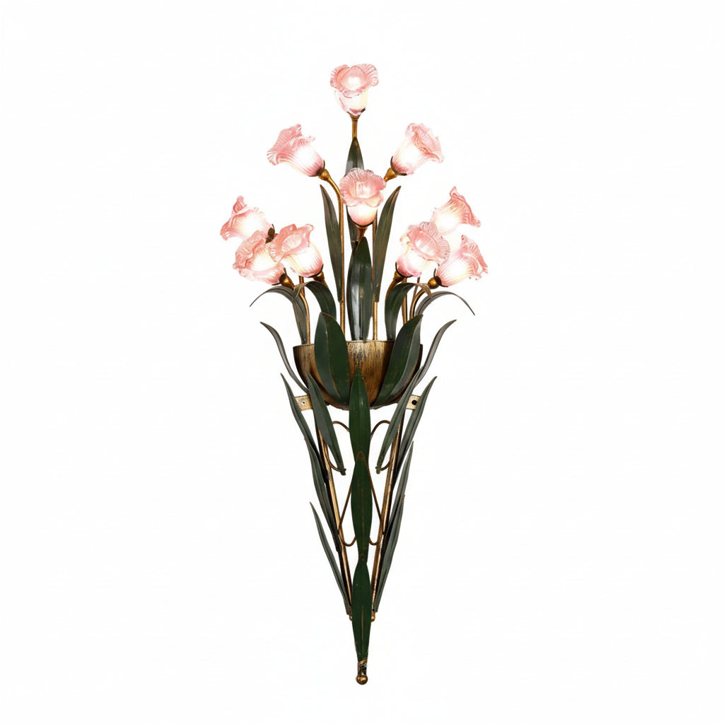 Freyza - Pastoraler Blumenstrauß Wandleuchte – Glas & Eisen Naturinspiriertes Kunstlicht (6/10-Licht)