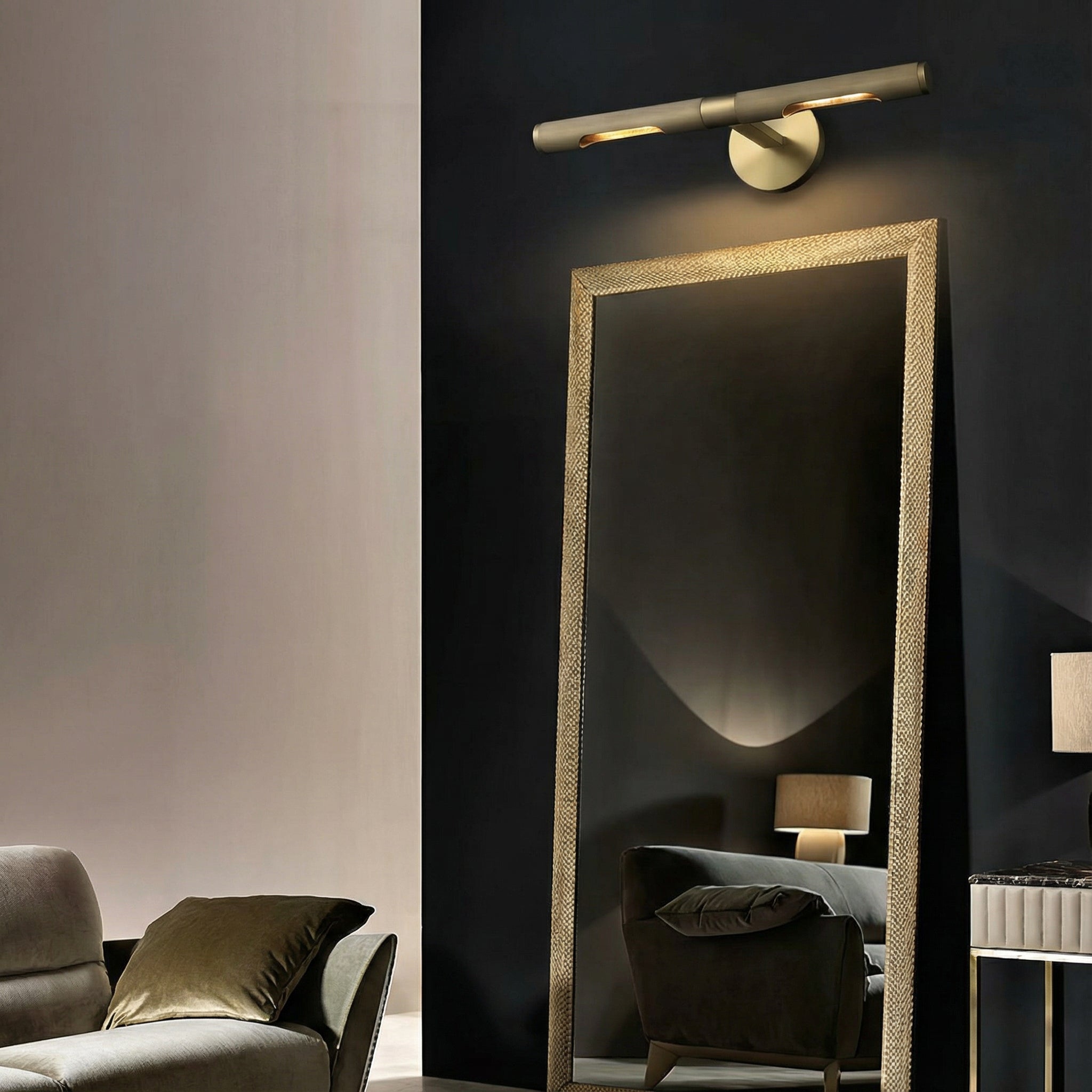 Freyza - LED Vanity Light Bar Swivel Wall Sconce Knurled Iron Aluminum 46cm / 18in