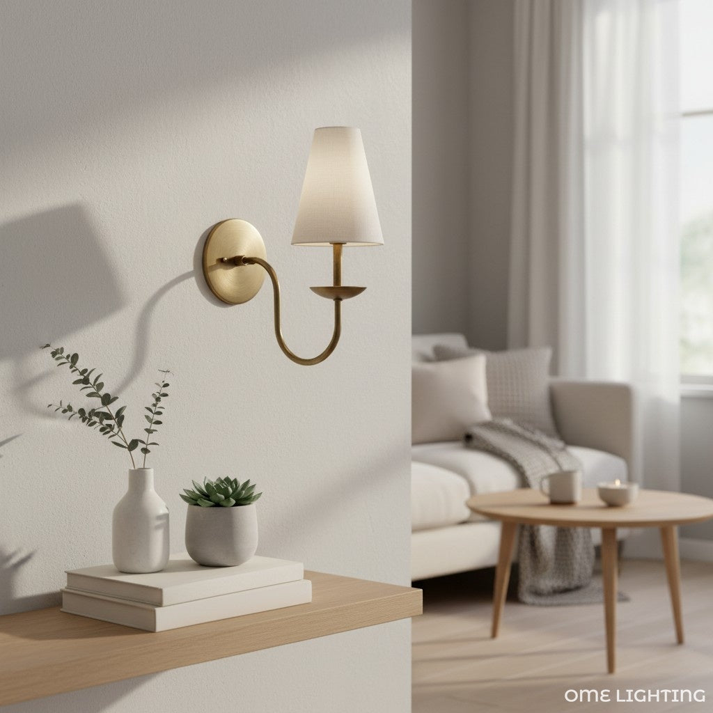 Freyza | Weiße Wandleuchte aus Leinen – Wohnzimmer, Flur