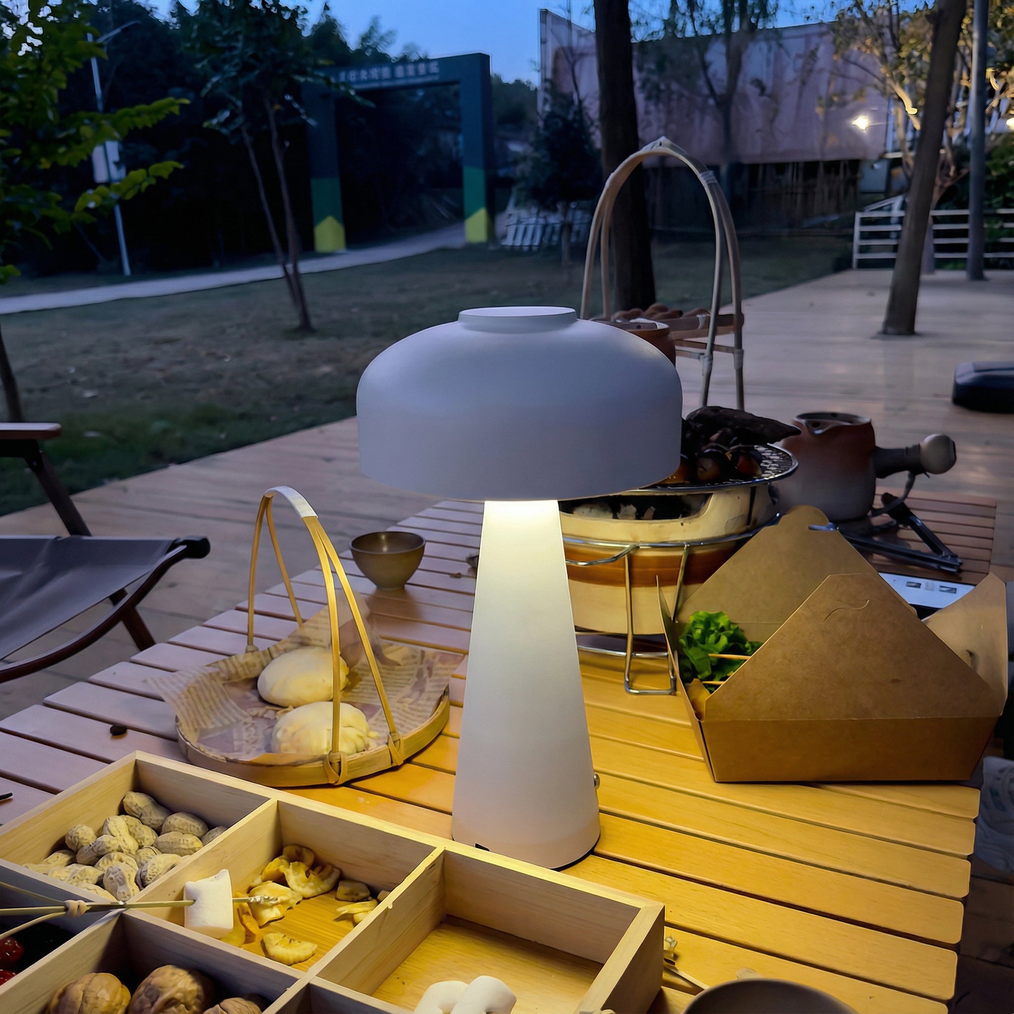Freyza - Mushroom Table Lamp Cordless Rechargeable LED Touch Dimming Metal 27cm / 10.6in