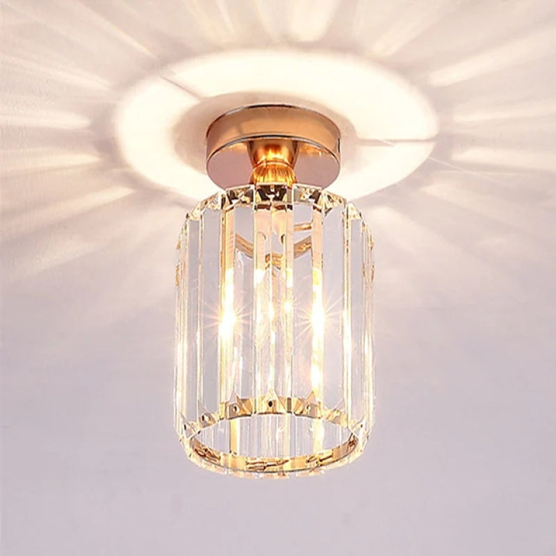 Freyza | Stonel Modern Metal Crystal Flush Mount Ceiling Light – Modern Bedroom Hallway Kitchen