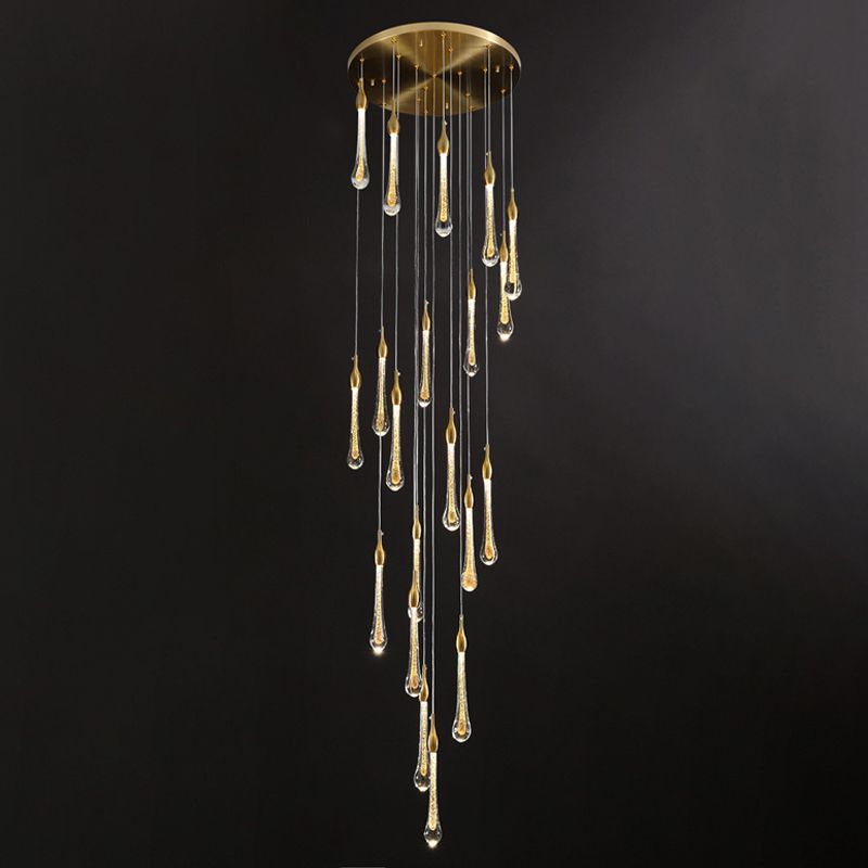 Freyza | Lustre doré en cristal – Salle à manger et salon modernes