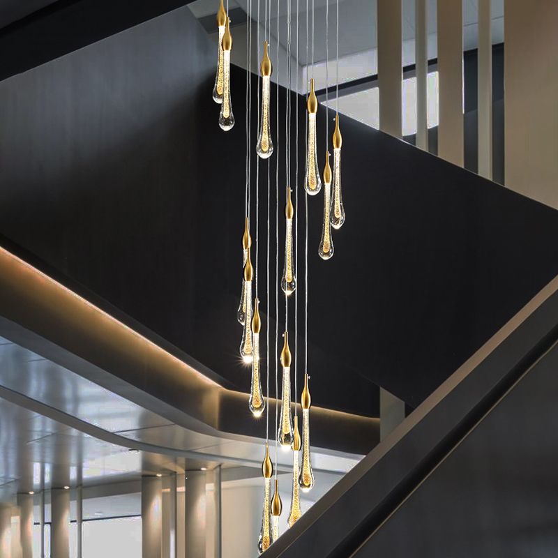 Freyza | Lustre doré en cristal – Salle à manger et salon modernes