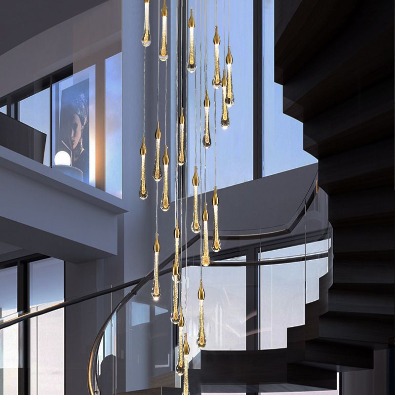 Freyza | Lustre doré en cristal – Salle à manger et salon modernes