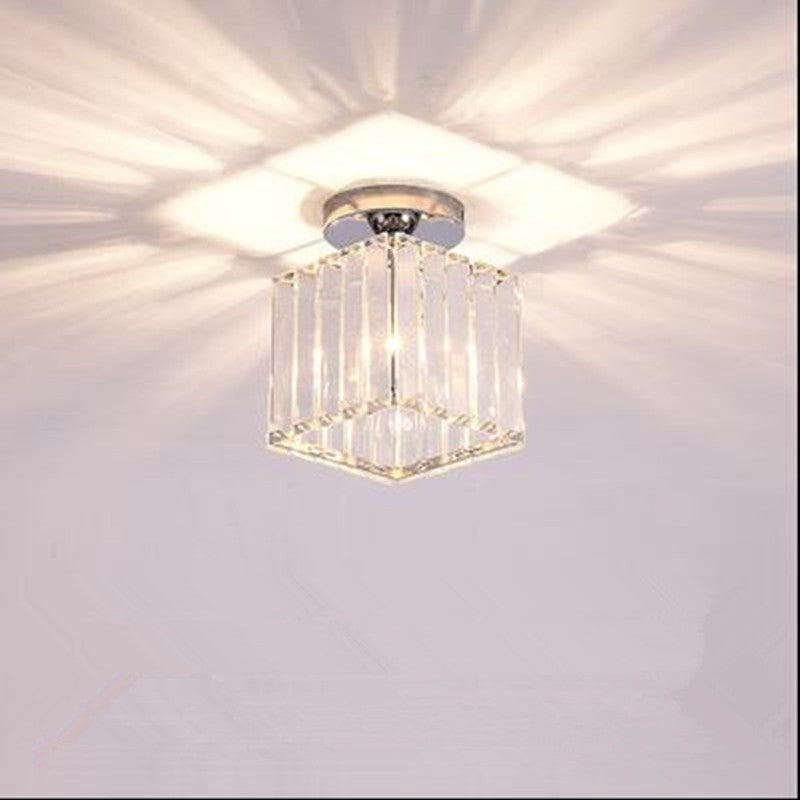 Freyza | Stonel Modern Metal Crystal Flush Mount Ceiling Light – Modern Bedroom Hallway Kitchen