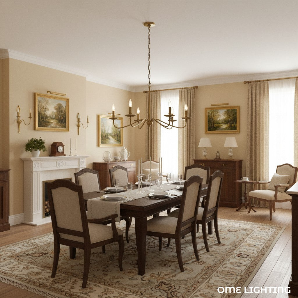 Freyza | Iron Chandelier – Minimalist Dining Room Living Room