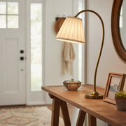 Freyza | Grace Messing Leinenlampenschirm Tischlampe