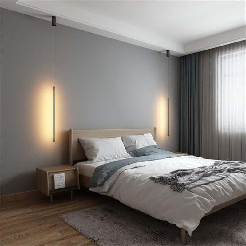 Freyza | Erix luminaire suspendu linéaire noir minimaliste – cuisine minimaliste, salle à manger