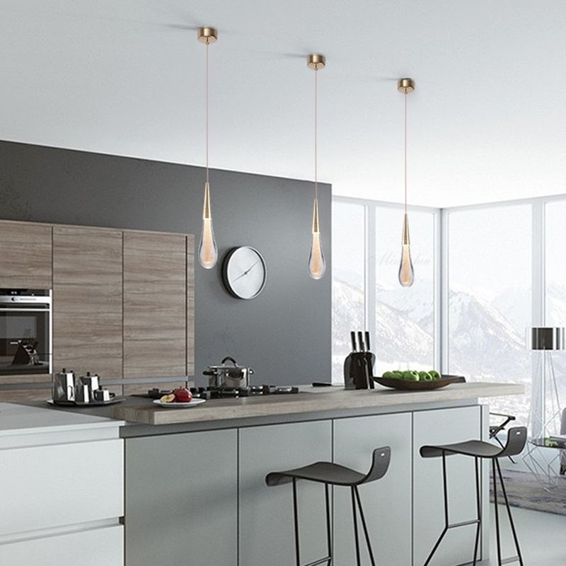 Freyza | Teardrop Gold Pendant Gold Pendant Light – Kitchen Dining Room