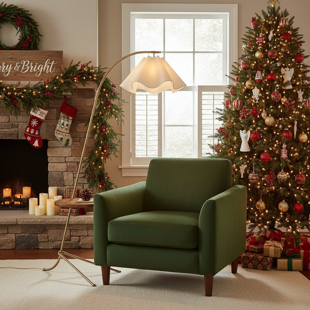 Freyza | Curve Modern Fabric Floor Lamp