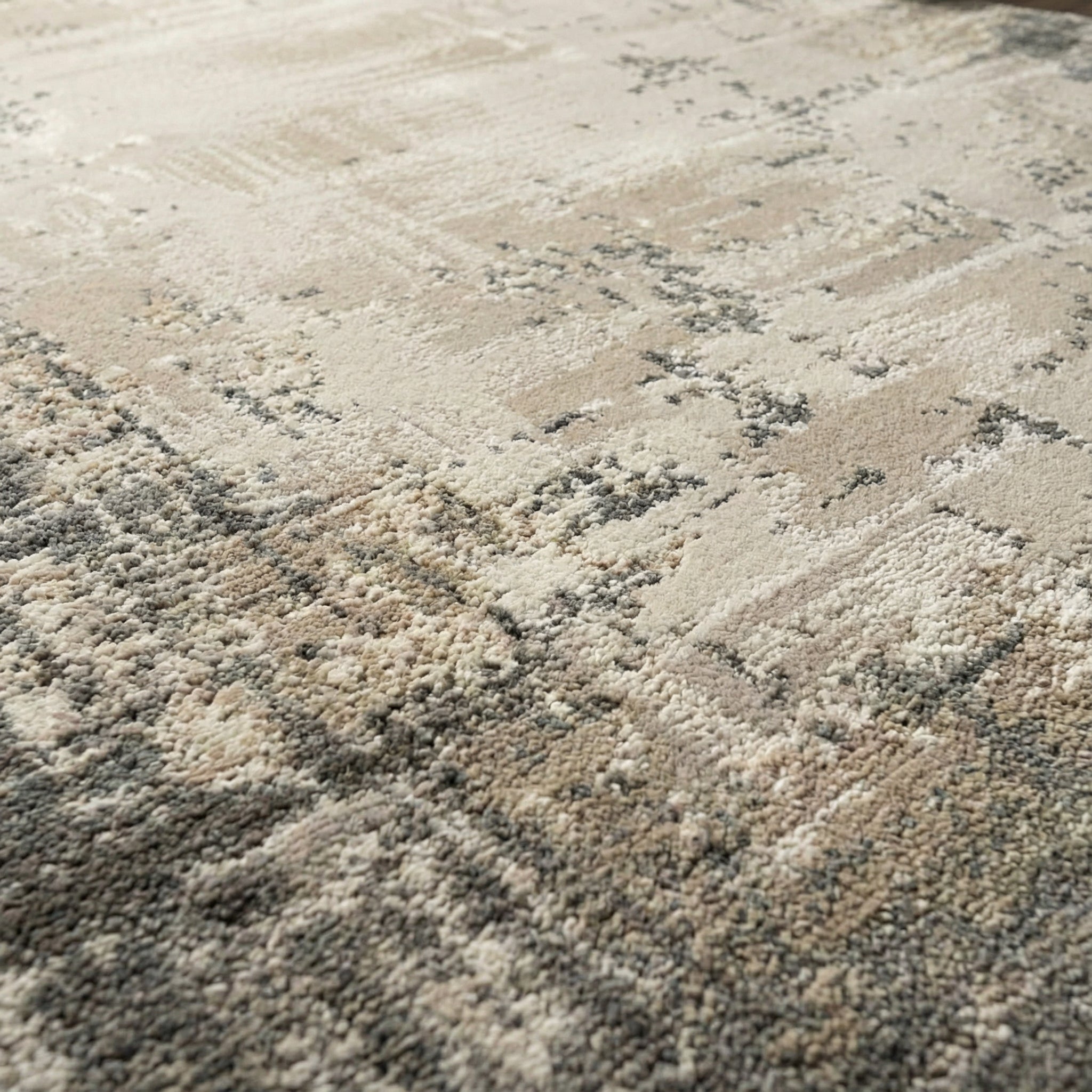 Freyza - Washable Modern Abstract Area Rug – Soft Stone Mist