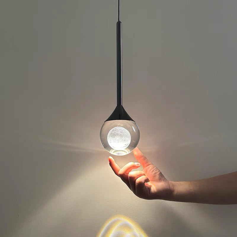 Freyza - Moon Clear Glass Ball Pendant Light
