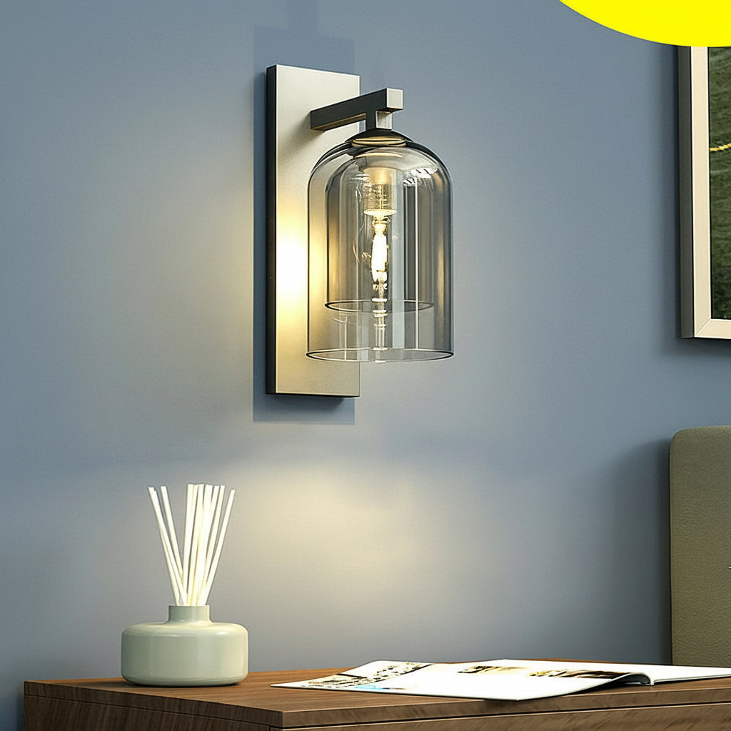 Freyza - LED Wall Sconce Light – Modern Nordic Double-Layer Glass Iron (33x15cm / 13.0x6.0in)