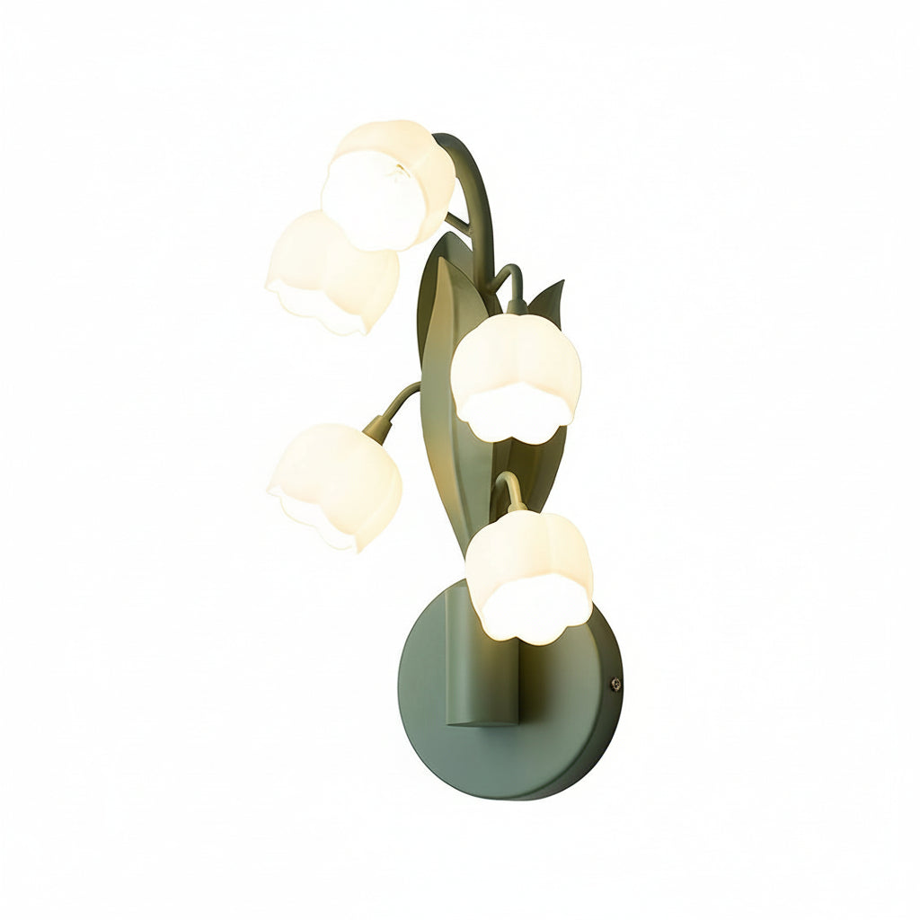 Freyza - LED Wall Sconce Light – French Country Floral Bellflower Glass (33x18cm / 12.9x7in)
