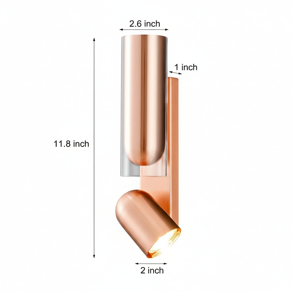Freyza - Adjustable Wall Sconce | Cylinder Rotatable Iron GU10 30cm / 12in Up Down - Bedside Reading Light