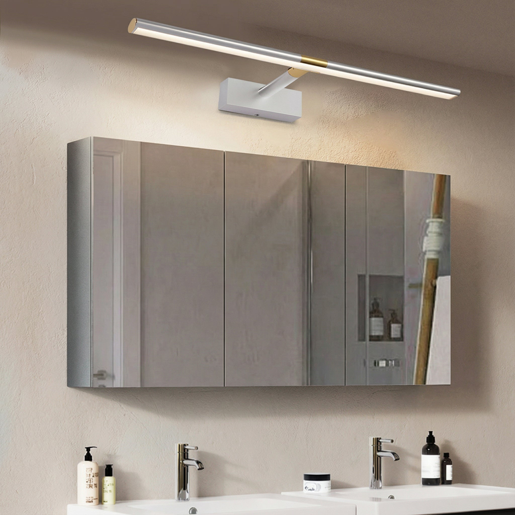 Freyza - LED Bathroom Vanity Light Adjustable Aluminum Anti-Fog Sconce Black Gold Silver 40cm-50cm