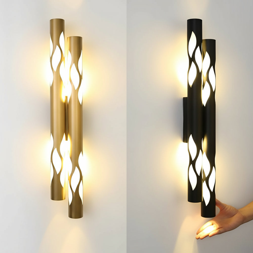 Freyza - LED Wall Sconce Flame Hollow Pattern Metal Acrylic 66cm / 26in Up Down - Hallway Light