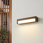 Freyza - LED Wall Sconce Light – Modern Minimalist Geometric Wood Grain Iron (30x10cm / 11.8x3.9in)