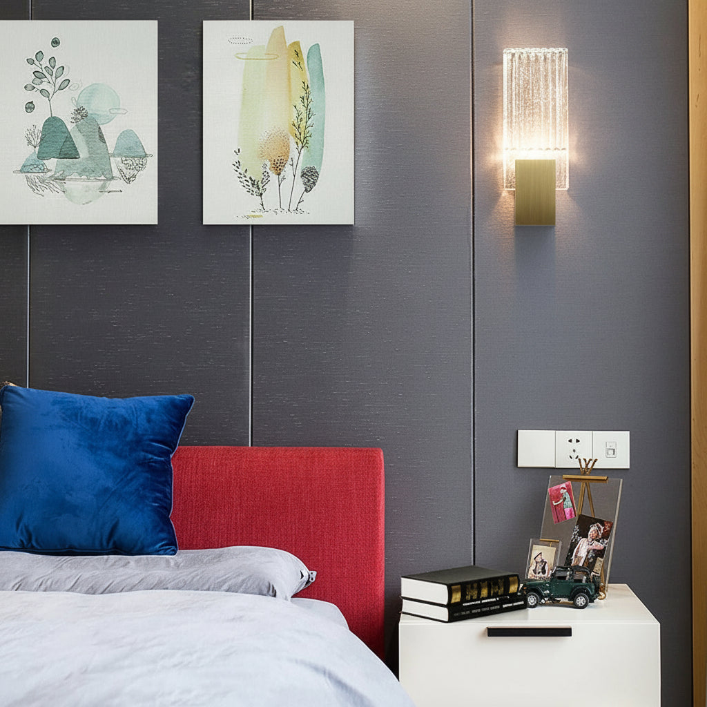 Freyza - LED Wall Sconce Light – Postmodern Crystal Gold Stainless Steel (33x13cm / 13x5in)