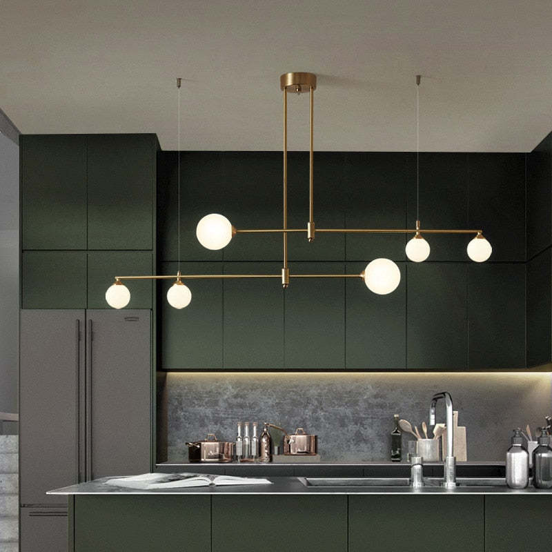 Freyza | Suspension dorée en cuivre – Cuisine moderne et salle à manger
