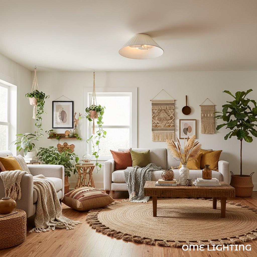 Freyza | Leinen-Deckenleuchte – Schlafzimmer Wohnzimmer