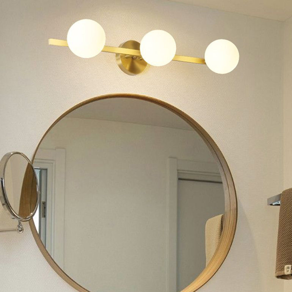 Freyza | Applique murale dorée en verre pour salle de bains – Miroir rétro pour meuble-lavabo de salle de bains
