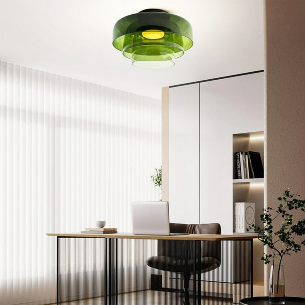 Freyza | Glass Flush Mount Ceiling Light – Modern Bedroom Hallway Kitchen