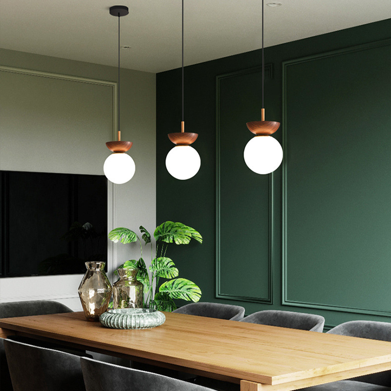Freyza | Plafonnier affleurant en verre et bois – chambre, couloir, cuisine de style nordique