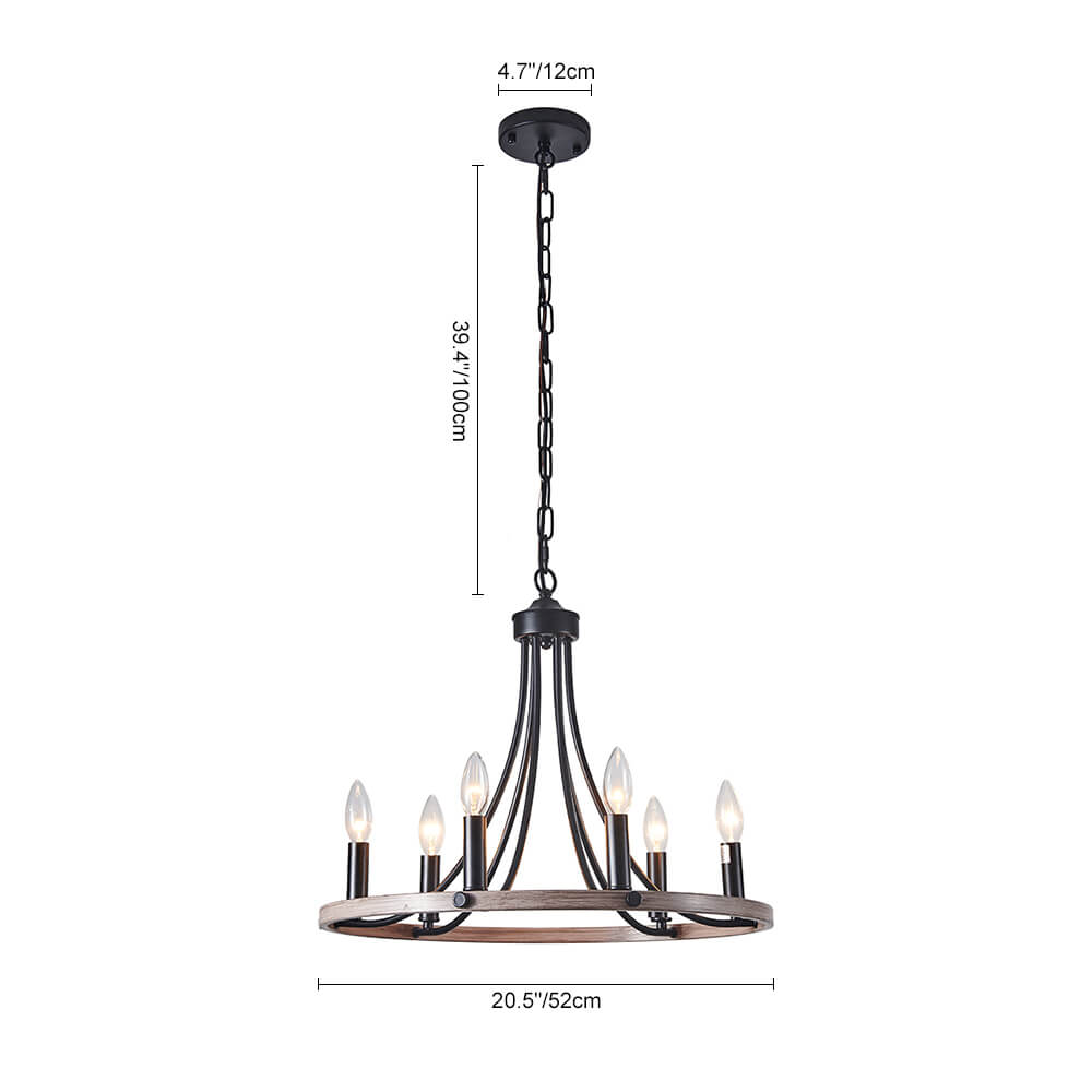 Freyza | Dvalir Farmhouse Wagon Chandelier – Farmhouse Dining Room Living Room