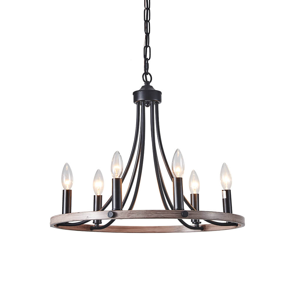 Freyza | Dvalir Farmhouse Wagon Chandelier – Farmhouse Dining Room Living Room