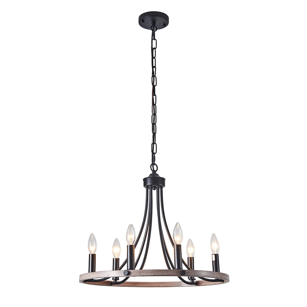 Freyza | Dvalir Farmhouse Wagon Chandelier – Farmhouse Dining Room Living Room