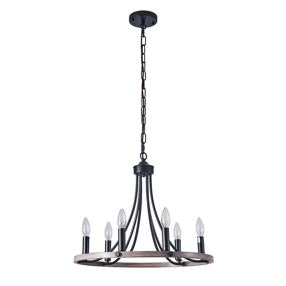 Freyza | Dvalir Farmhouse Wagon Chandelier – Farmhouse Dining Room Living Room