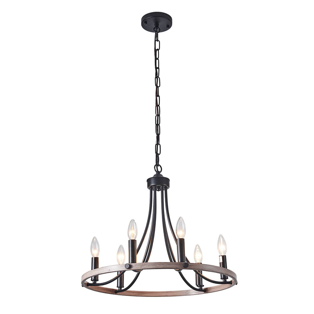 Freyza | Dvalir Farmhouse Wagon Chandelier – Farmhouse Dining Room Living Room