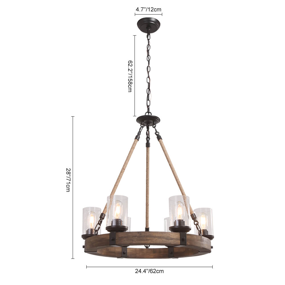 Freyza | Elvian Industrial Modern Wood Chandelier – Modern Dining Room Living Room