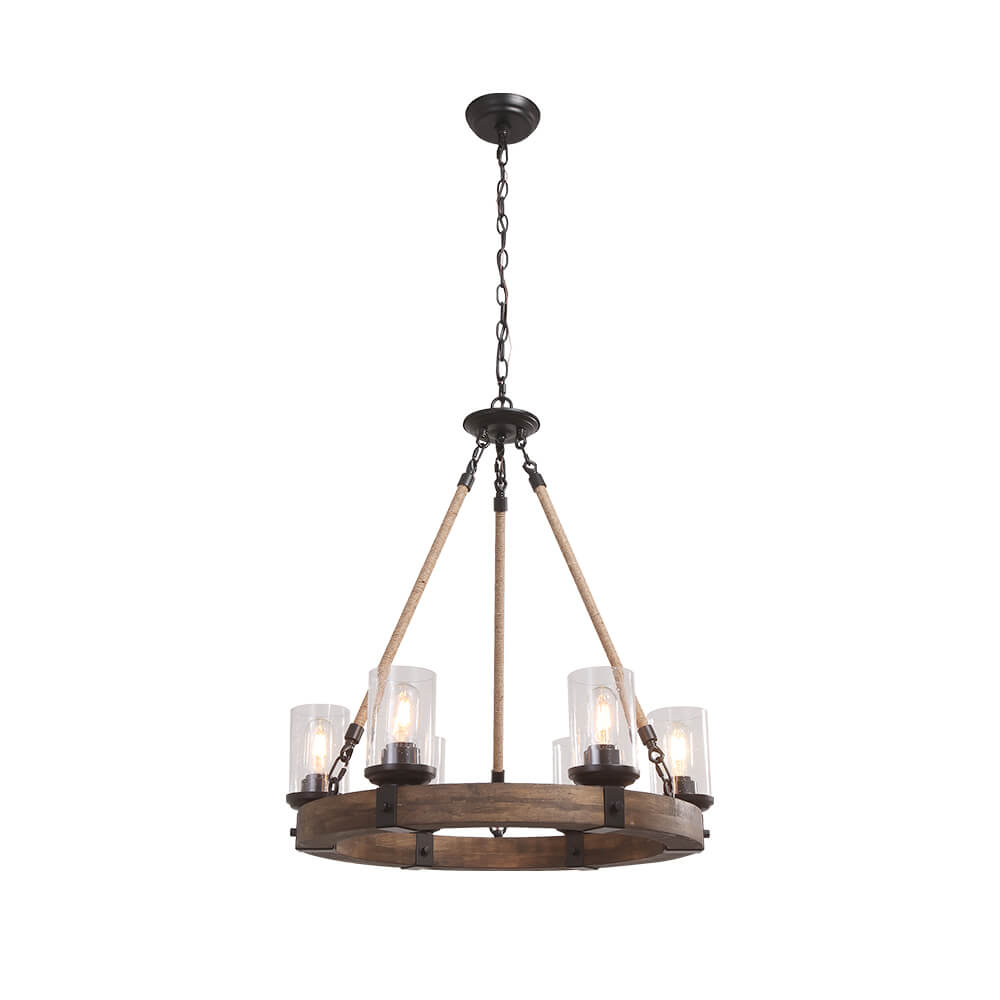 Freyza | Elvian Industrial Modern Wood Chandelier – Modern Dining Room Living Room