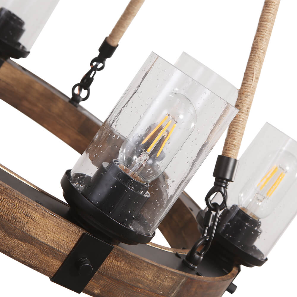 Freyza | Elvian Industrial Modern Wood Chandelier – Modern Dining Room Living Room