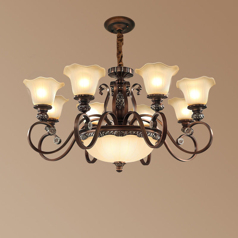 Freyza | Arisha Retro Flower Glass Pendant Light – Retro Kitchen Dining Room