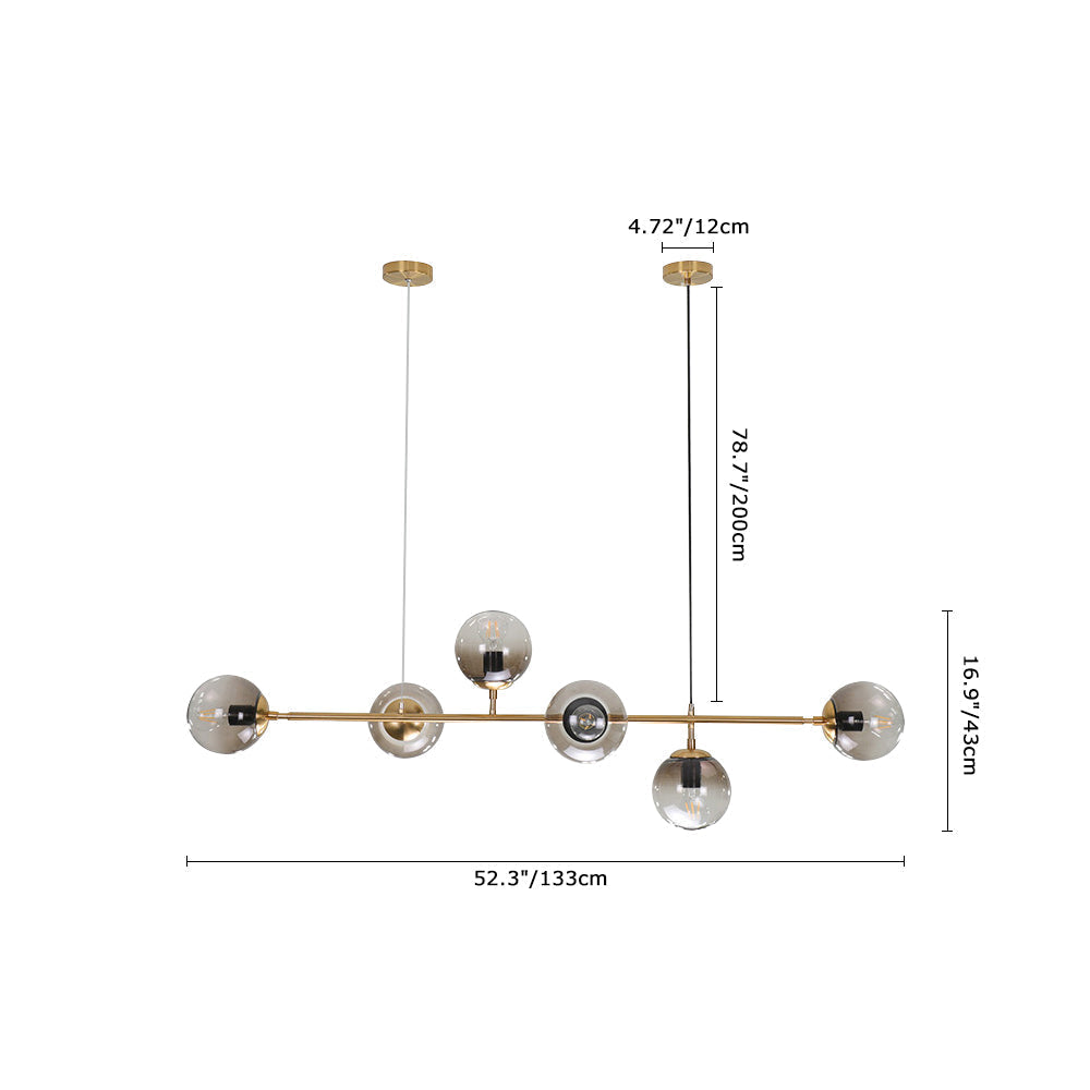 Freyza | Alskad Linear-Glas-Kronleuchter – Esszimmer, Wohnzimmer
