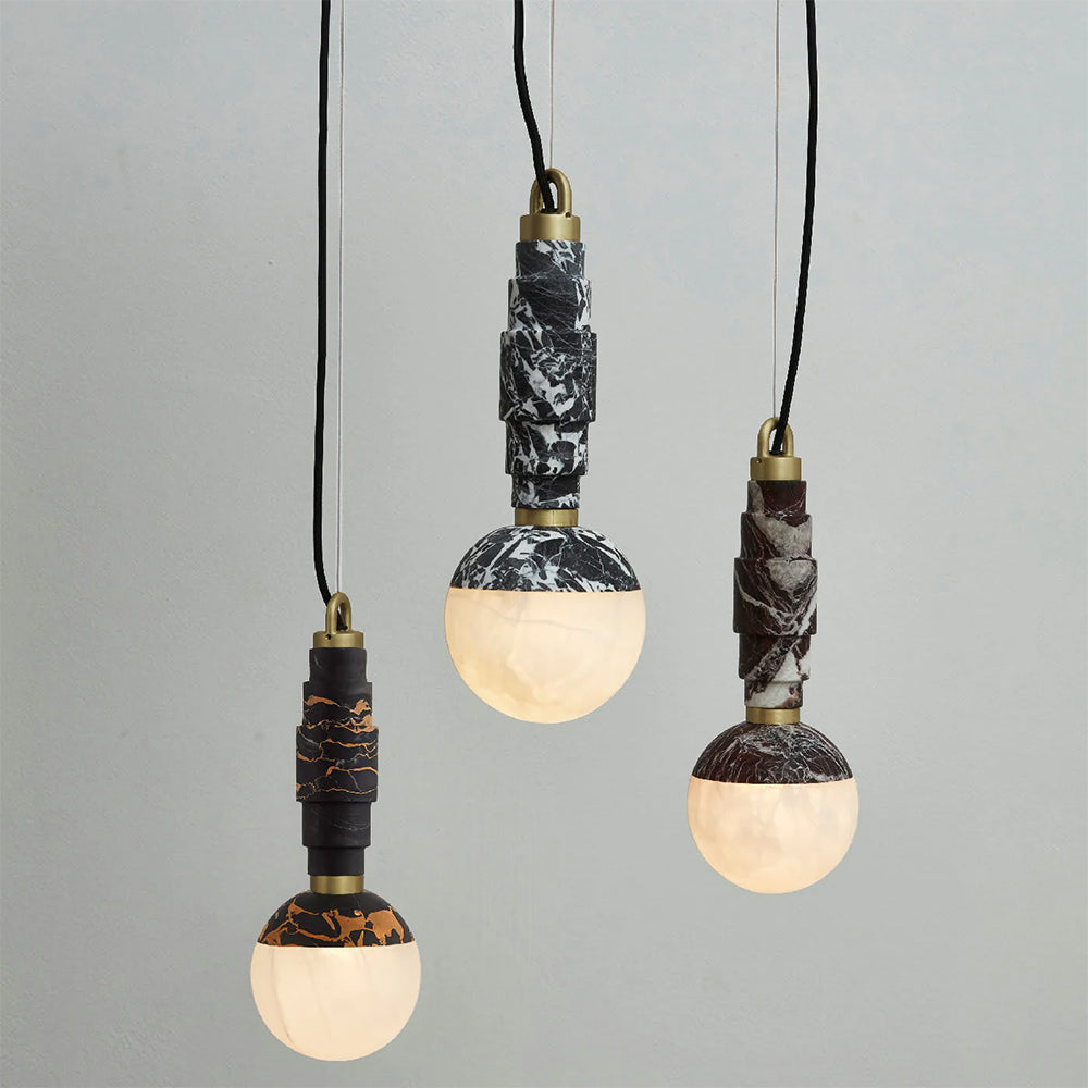Freyza | Vevinir Marble Alabaster Marble Pendant Light – Kitchen Dining Room