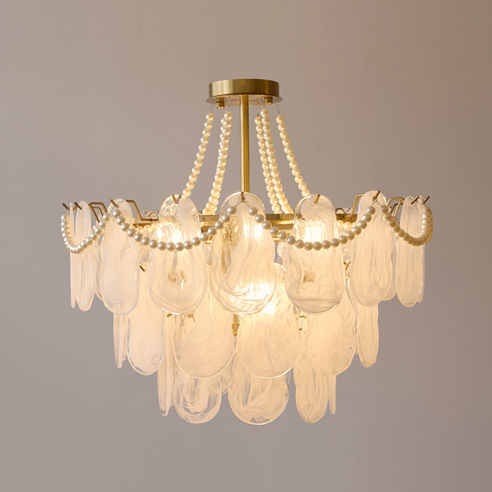 Freyza | Lustre en verre blanc – Salle à manger Salon