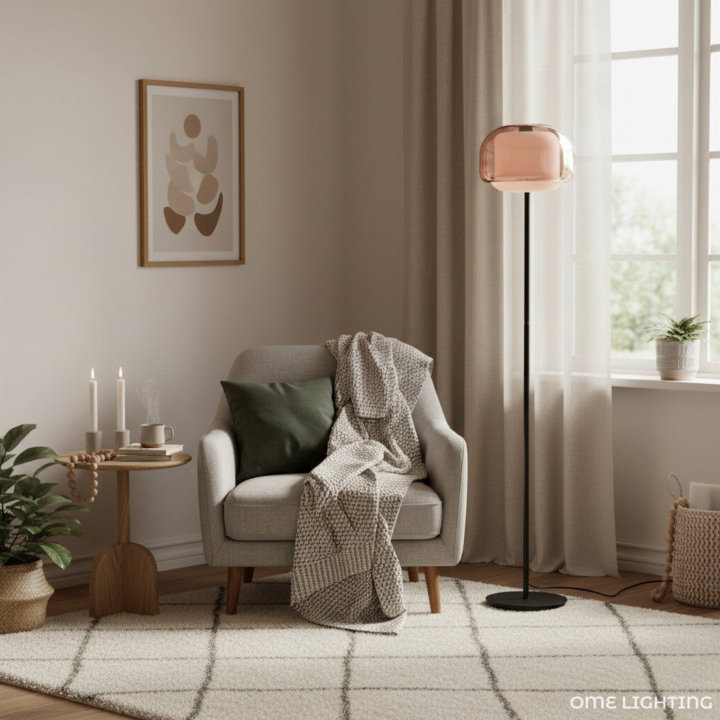 Freyza | Glass Floor Lamp – Modern Living Room Bedroom