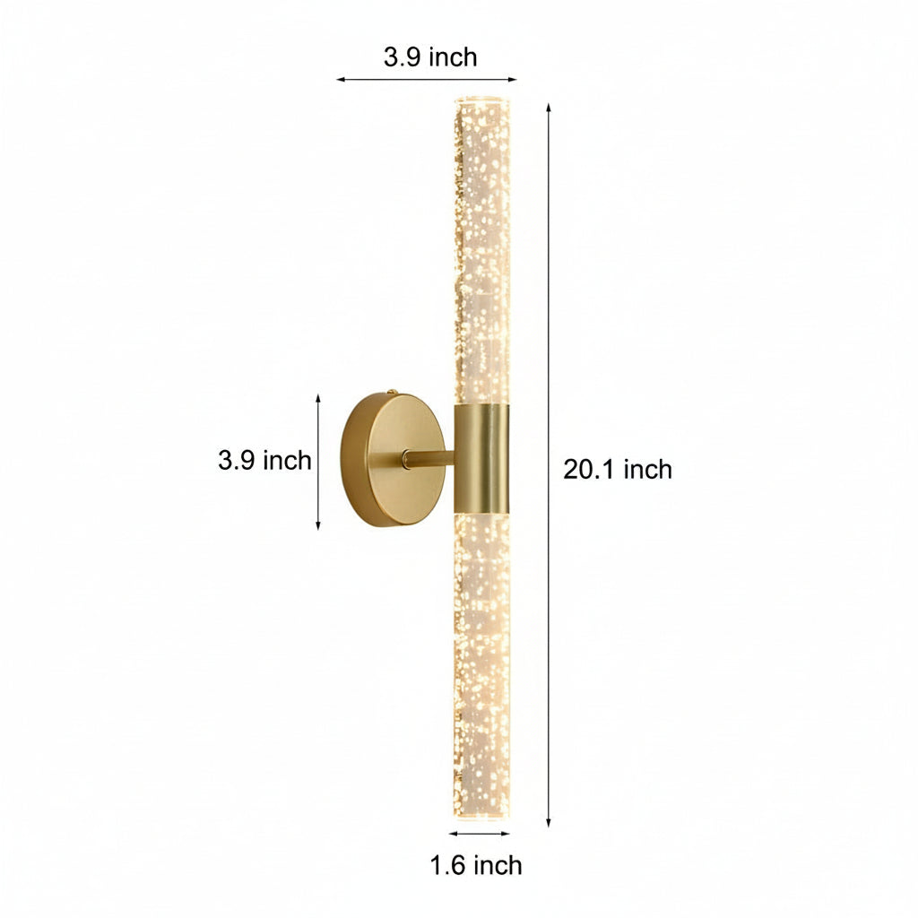 Freyza - Cylinder Wall Sconce Tube Iron Acrylic LED 50cm / 20in Modern Vanity Light