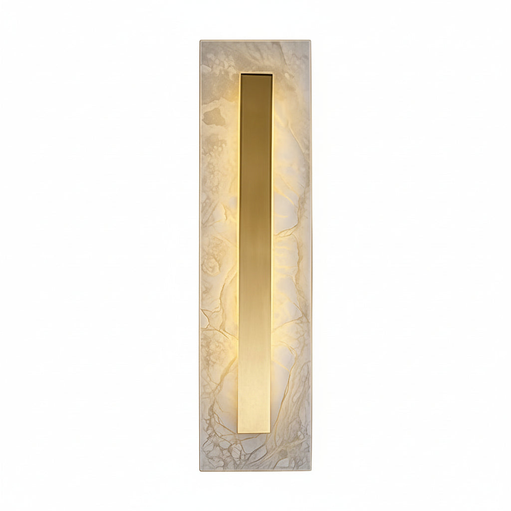 Freyza - LED Wall Sconce Light – Round Square Cloud Stone Brass Gold (30-50cm / 11.8-19.7in)
